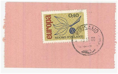 1965 Eurooppa - postiautoaseman säilytyskuitti