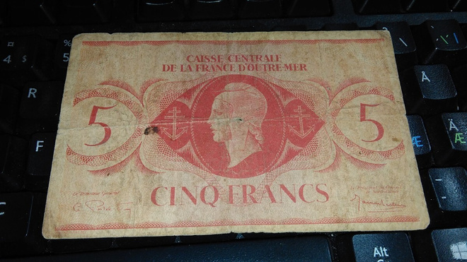 France Ranska 5 Francs CS Caisse Centrale VG