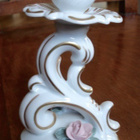 Antik Posliini KYNTTILÄNJALKA ruusu koriste, SHABBY CHIC - pikkukuva 2