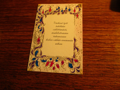 kuvalandia pk 144 vaikeat työt mietelause kulkematon