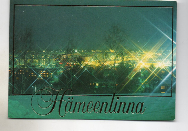 Hämeenlinna:  Kaupunkia yövalaisatuksessa