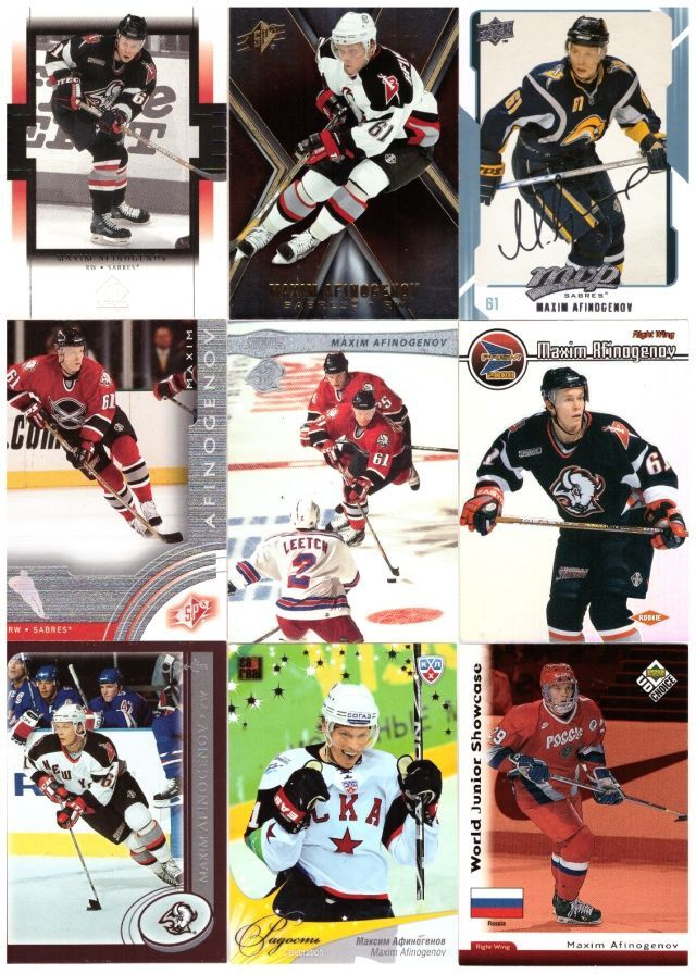 9 x MAXIM AFINOGENOV Sabres CKA Russsia