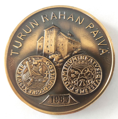 Pöytämitali Turun rahan päivä 1985