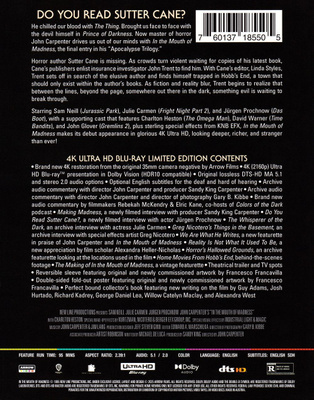 Arrow Films In the Mouth of Madness 4K SE