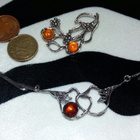 Vintage design hopea meripihka amber kaulakoru riipus - pikkukuva 5