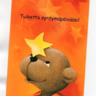 NALLE "°TUIKETTA SYNTYMÄPÄIVÄÄSI!°" -KORTTI / Rosalie Brown - pikkukuva 1