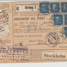 Osoitekortti, vanha v 1932 RUOTSI--MÄNTTÄ, TURUN kautta - pikkukuva 1