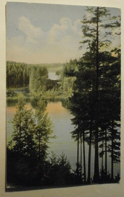 Punkaharju, laaja näköala harjulta, vanha väripk, p. 1913