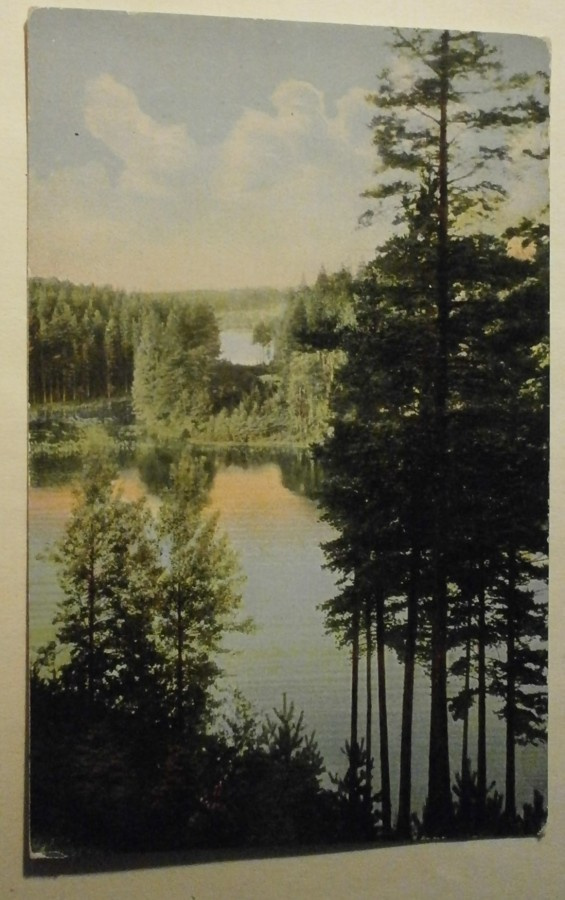 Punkaharju, laaja näköala harjulta, vanha väripk, p. 1913