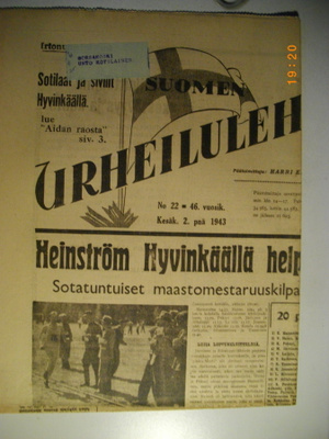 Suomen Urheilulehti Nro 22/1943 (25.2)