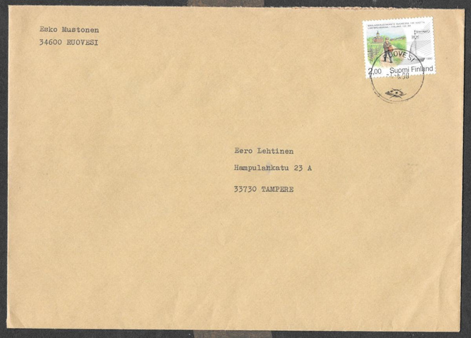 Postilähetys - Maalaisk. 100v (LAPE 1110) Ruovesi 1.6.1990