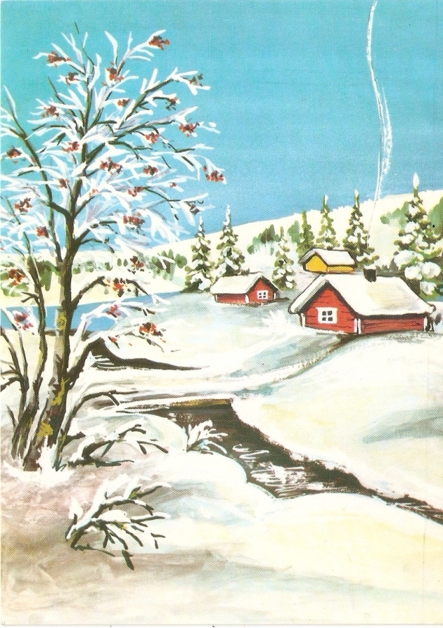 Talvinen pihlaja puron varrella . Kulk. -78