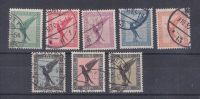 Saksa 1926 Mi 378-384  sarja leimattuna