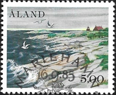 Åland 1985 Yleismerkit 5,00 mk EP Lape 012 alareuna LOISTO