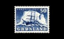 Grönlanti 34 ** Laiva ja jäävuori 50 öre (1950)