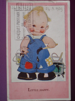 Mabel Lucie Attwell lapsi maalaamassa VANHA -39