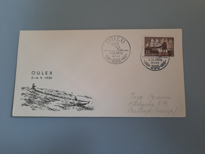 FDC Suomi  1955 Oulu, EL ja teemakuori