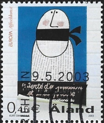 Åland 2003  Eurooppa 0,45 €  EP alareuna LOISTO LaPe 223
