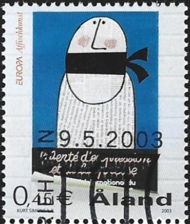 Åland 2003  Eurooppa 0,45 €  EP alareuna LOISTO LaPe 223