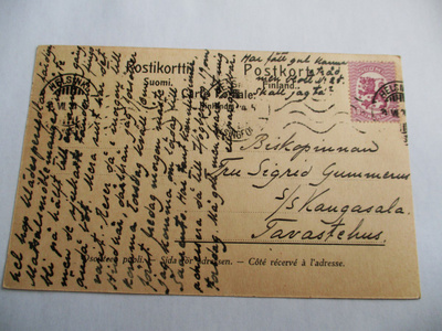 1924 Hk kortti s/s Kangasalalla piispattarelle Hml