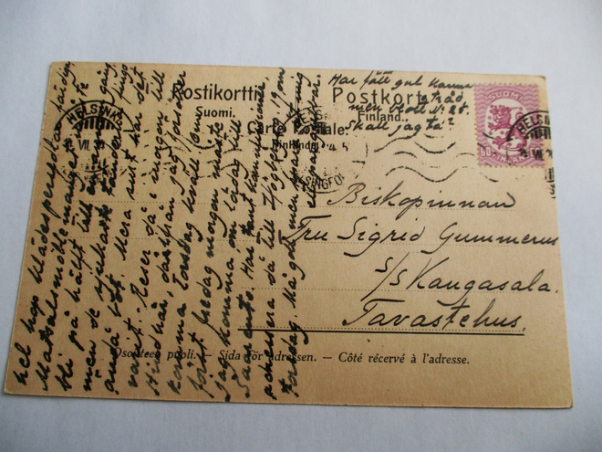 1924 Hk kortti s/s Kangasalalla piispattarelle Hml
