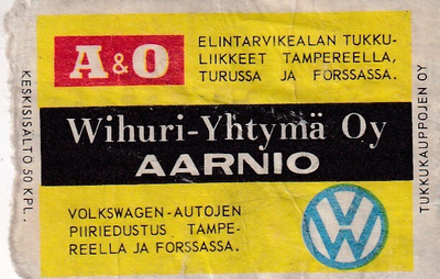 Wihuri-Yhtymä Oy Aarnio. Volkswagen.  s103