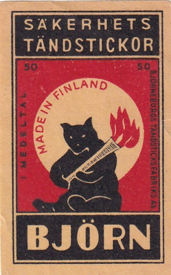 Björn, säkerhets tändstickor  b502