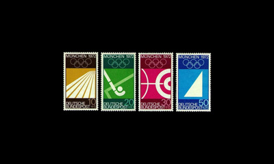 Saksa 587-90 ** Münchenin kesäolympialaiset (1969)