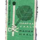 Porin Tulitikkutehdas HAAPA VAALI.RAHAA HAALI Etiketti - pikkukuva 1