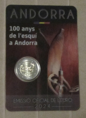 Andorra 2024 2,00 € - Hiihto 100 vuotta (UNC, Coincard)