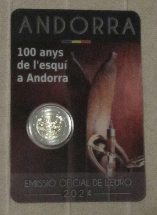 Andorra 2024 2,00 € - Hiihto 100 vuotta (UNC, Coincard)