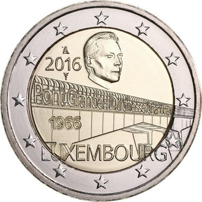 ** LUXEMBURG 2€ 2016 Charloten silta pillerissä **