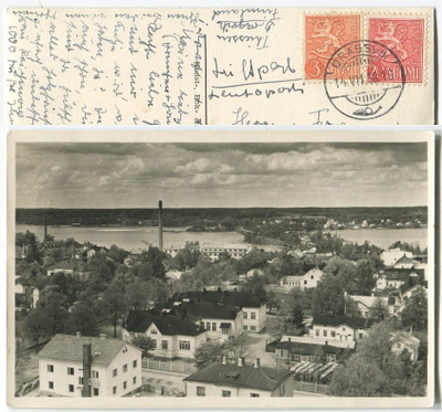 Raasepori Tammisaari Näkymä vesitornista, kulkenut 1958