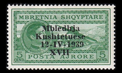 Albania 295 * Perustuslakikokous lentoposti 5 Q (1939)