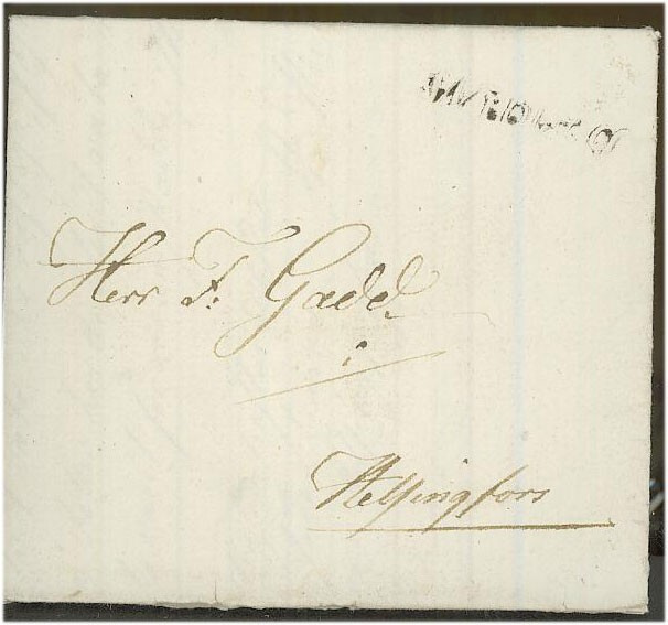 1823 kirje Viipurista Helsinkiin, sisältö
