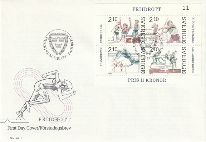 RUOTSI 1986 Fa 1420/23 FDC KUORI