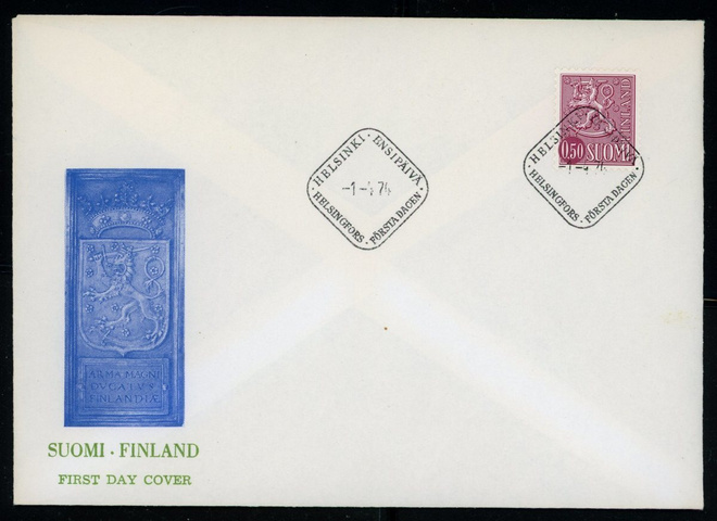 FDC 1974 Yleismerkki leijona  0,50 mk