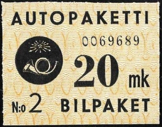 1949 AP 3 kellert.oranssi 20 mk vesileima IV ** LaPe AP 3 b