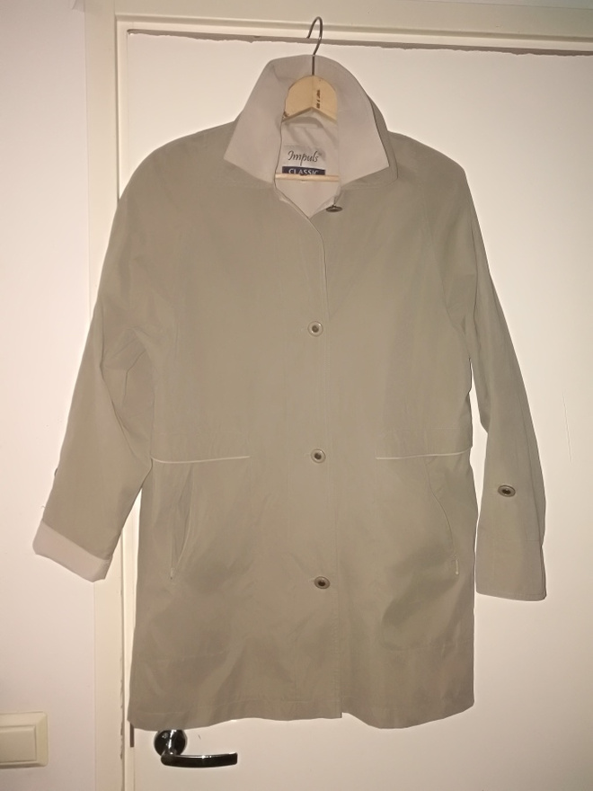 Impuls classic popliinitakki beige ohut takki 36 (S)