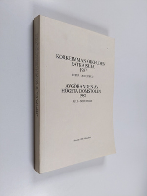 Korkeimman oikeuden ratkaisuja 1987, heinäkuu-joulukuu