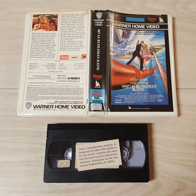 VHS: 007 ja kuoleman katse (FIx, Warner Bros. molokansi)