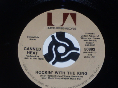 7" CANNED HEAT - Rockin With The King - single hard rock EX