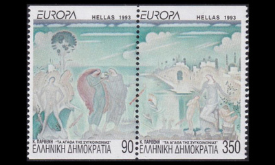 Kreikka 1829-30Cp ** Europa nykytaide (1993)