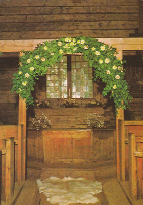 KIRKKOKORTTI - SODANKYLÄN VANHA KIRKKO - SISÄKUVA - 1
