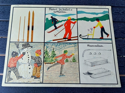 Opetustaulu Tilgmann n. 41,2 x 32,5 cm Talvi ja talviurheilu