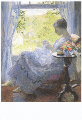 Gari Melchers: Nuori nainen ompelee