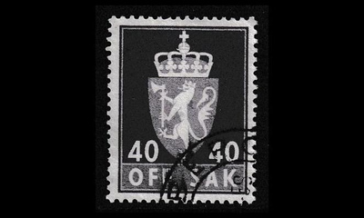 Norja 75x o Virkamerkki 40 öre x-pap (1955)
