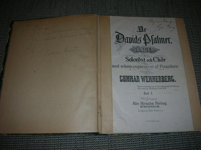 Vanha nuottikirja Ur Davids psalmer sånger del 1