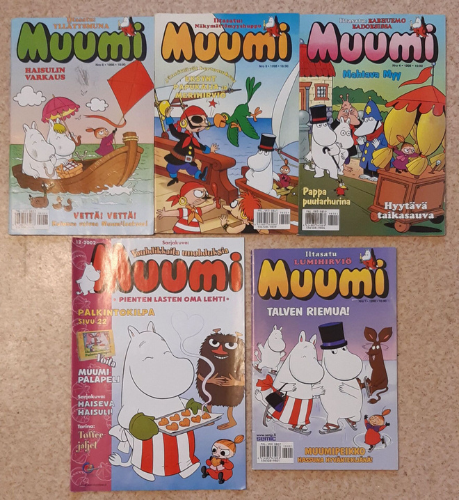 Muumi lehdet, 17 kpl. , 1998-2002.
