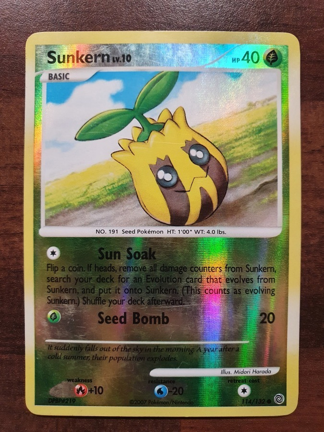 Pokemon Sunkern Lv.10 # 114 Reverse holo
